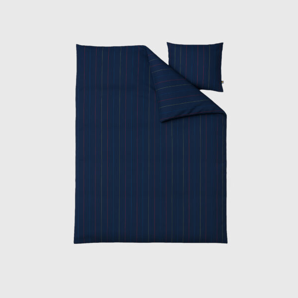 Bäddset pinstripe gul röd blå 150X210