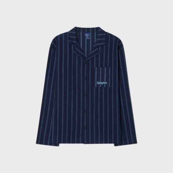 pyjamasskjorta blårandig