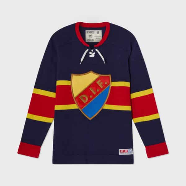 Stickad sweatshirt sköld