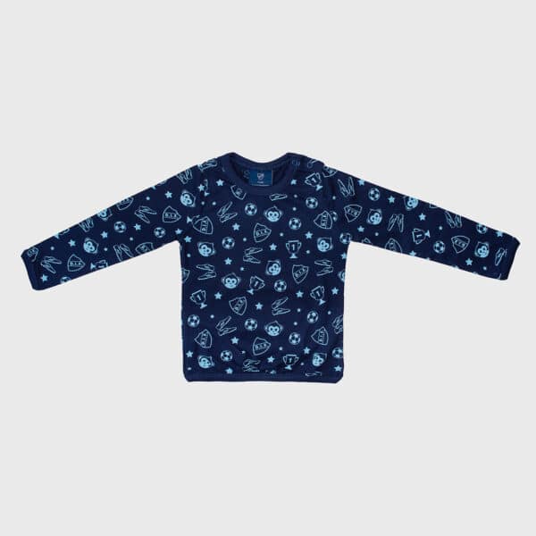 T-SHIRT LONGSLEEVE BLÅ FOTBOLL